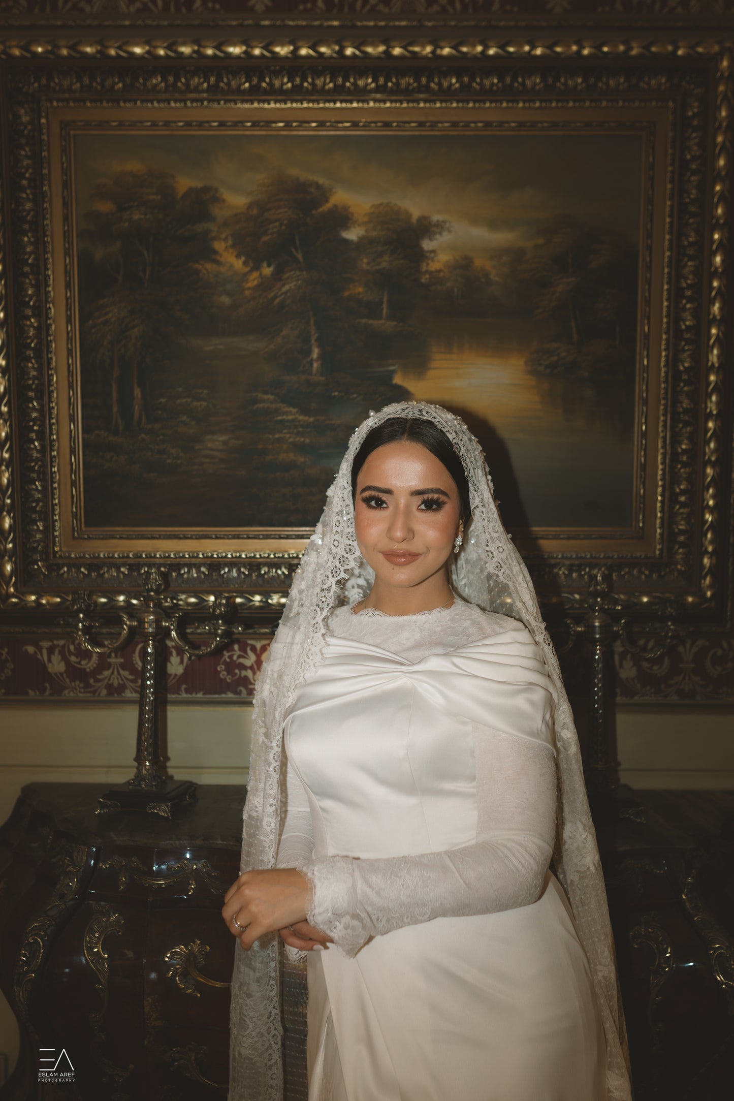 Satin-Lace Bridal Sheath Dress