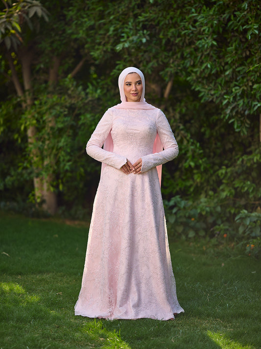 The Grace Lace Dress in Powder Pink