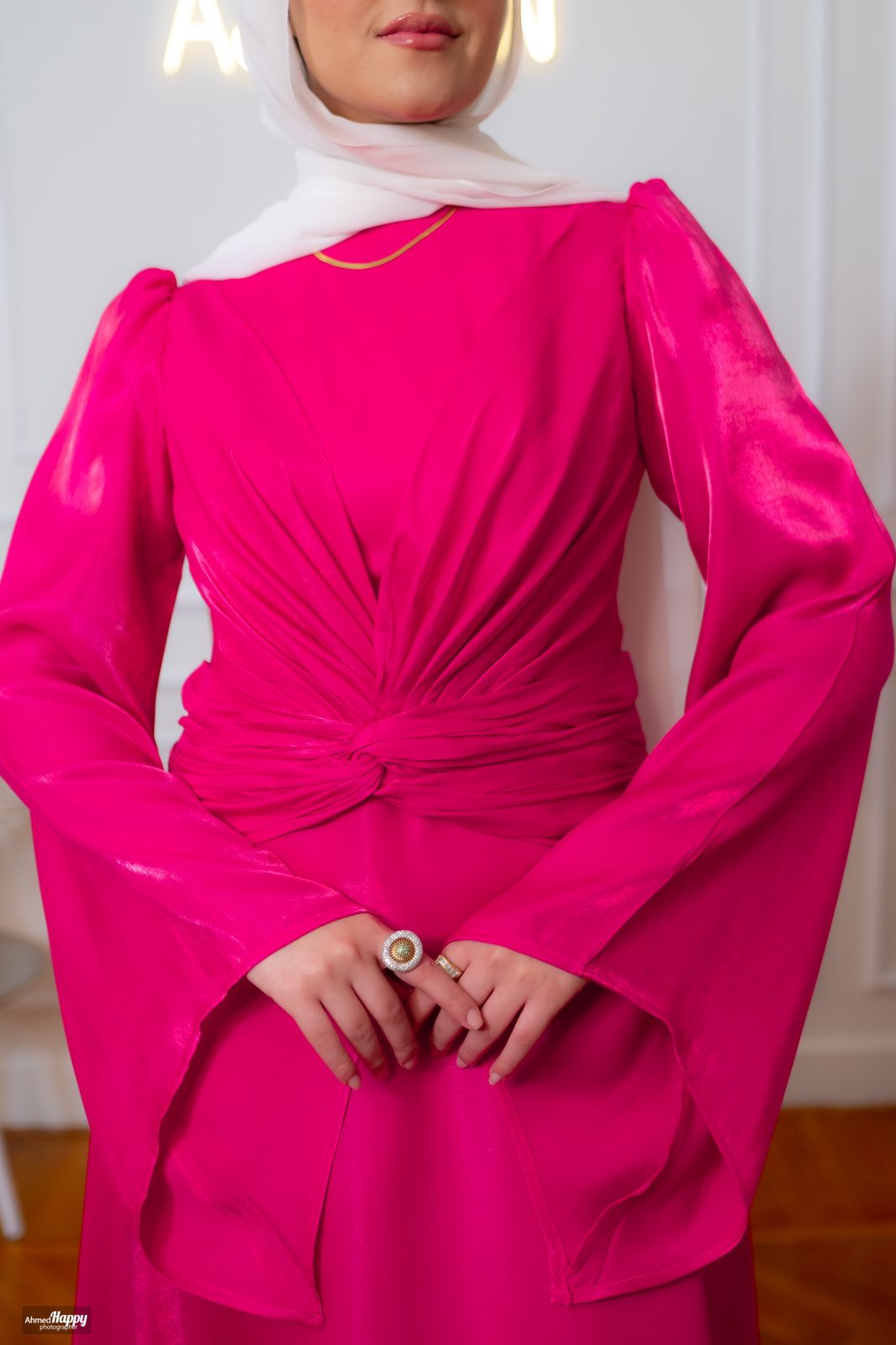 Pink Knotted Front Soiree Dress