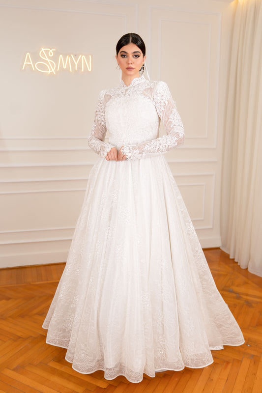 Off-white Lace Simple Bridal Dress