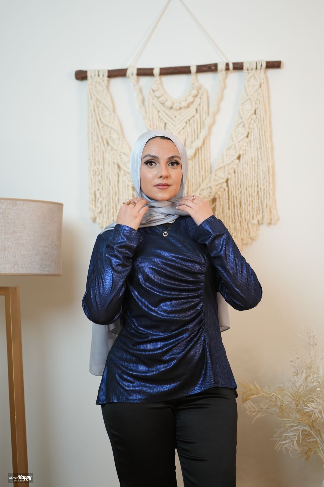 Blue Metallic Soiree Blouse