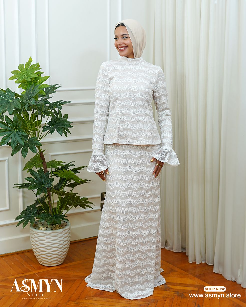Embroidered Off-white Set