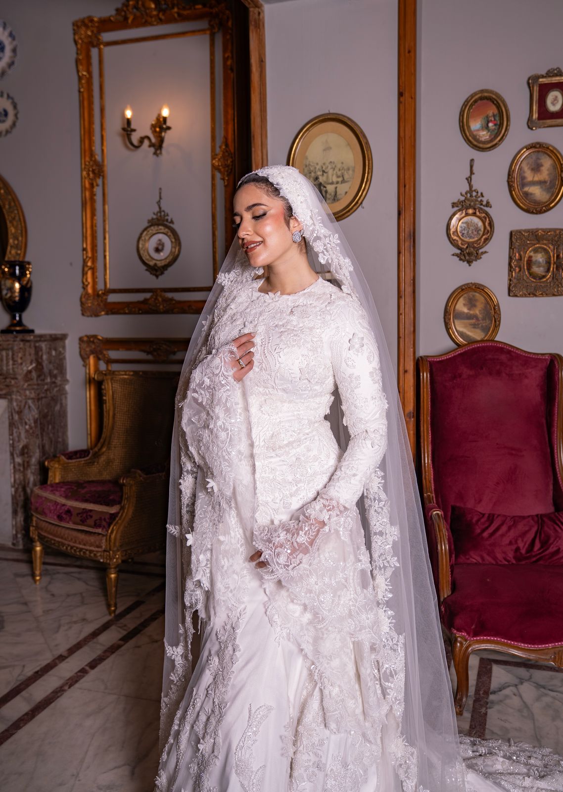Embroidered Mermaid Wedding Dress