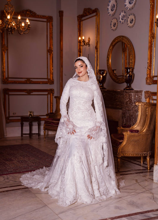 Embroidered Mermaid Wedding Dress