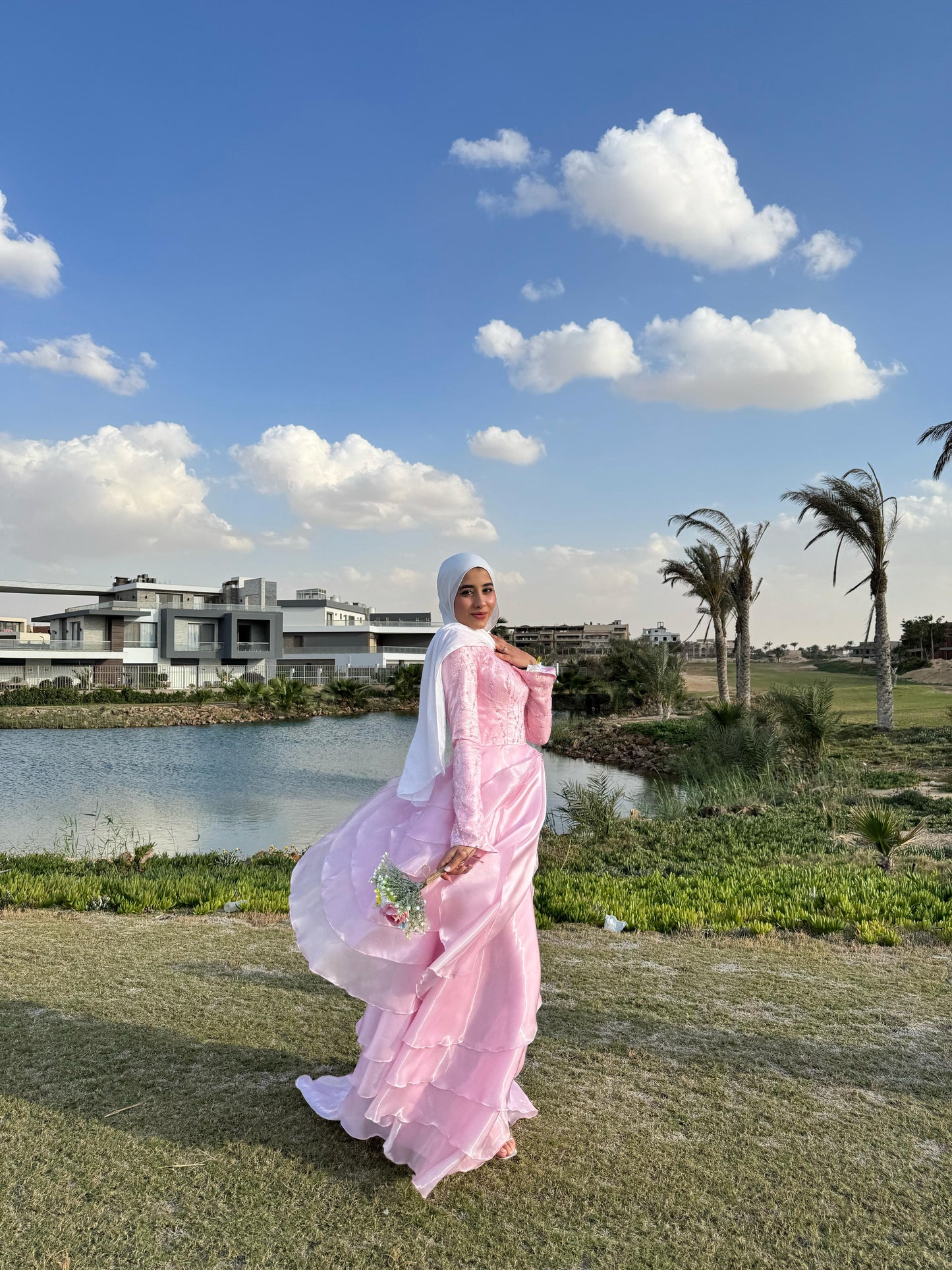 Organza Rose  Satin Soiree  Dress
