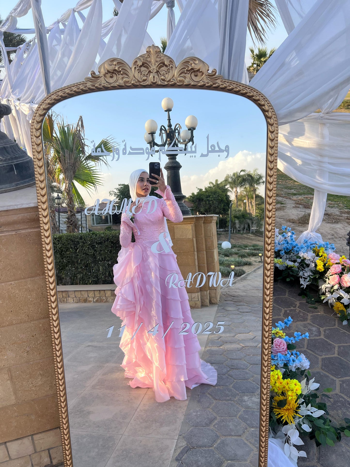Organza Rose  Satin Soiree  Dress