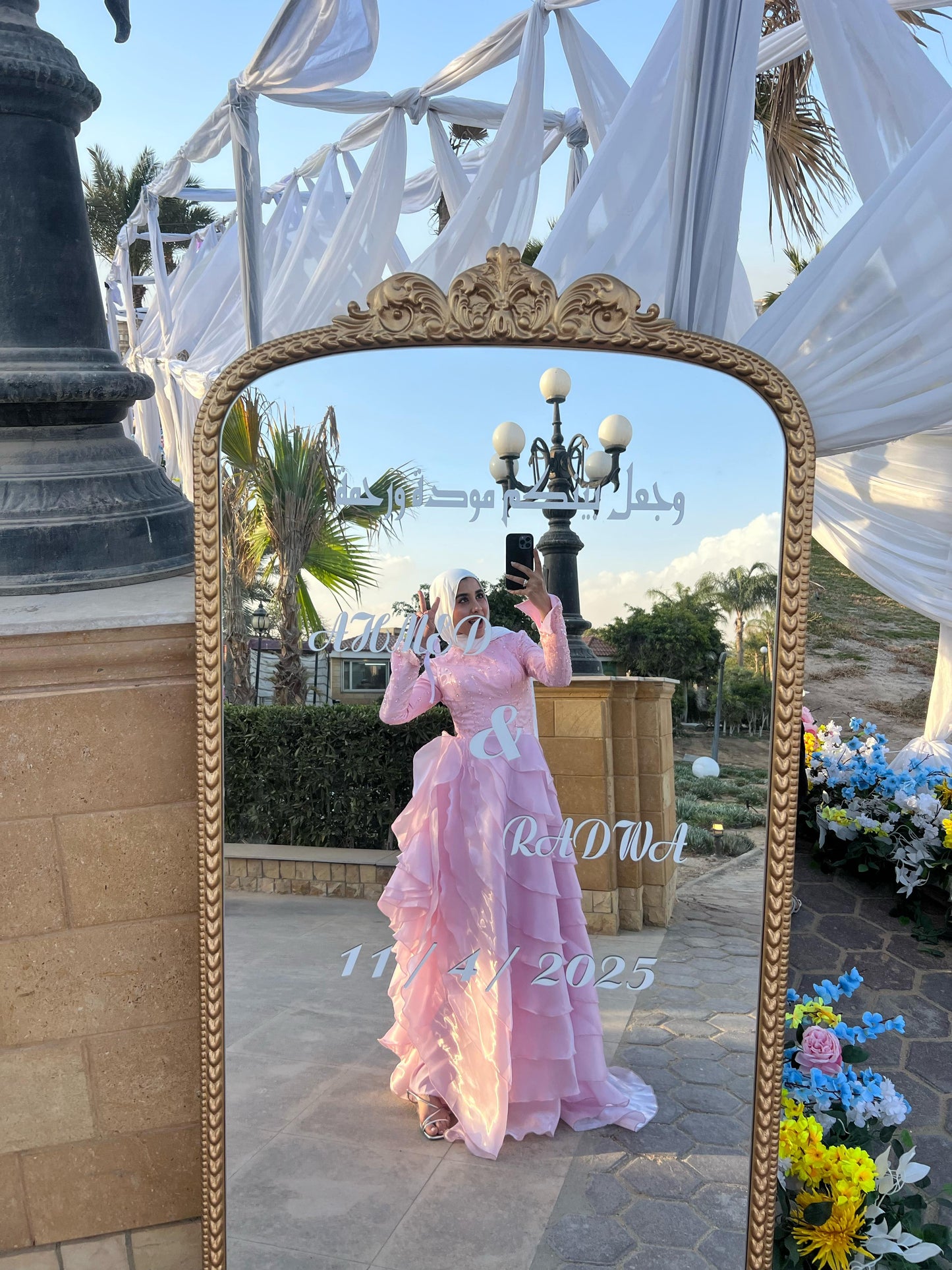 Organza Rose  Satin Soiree  Dress