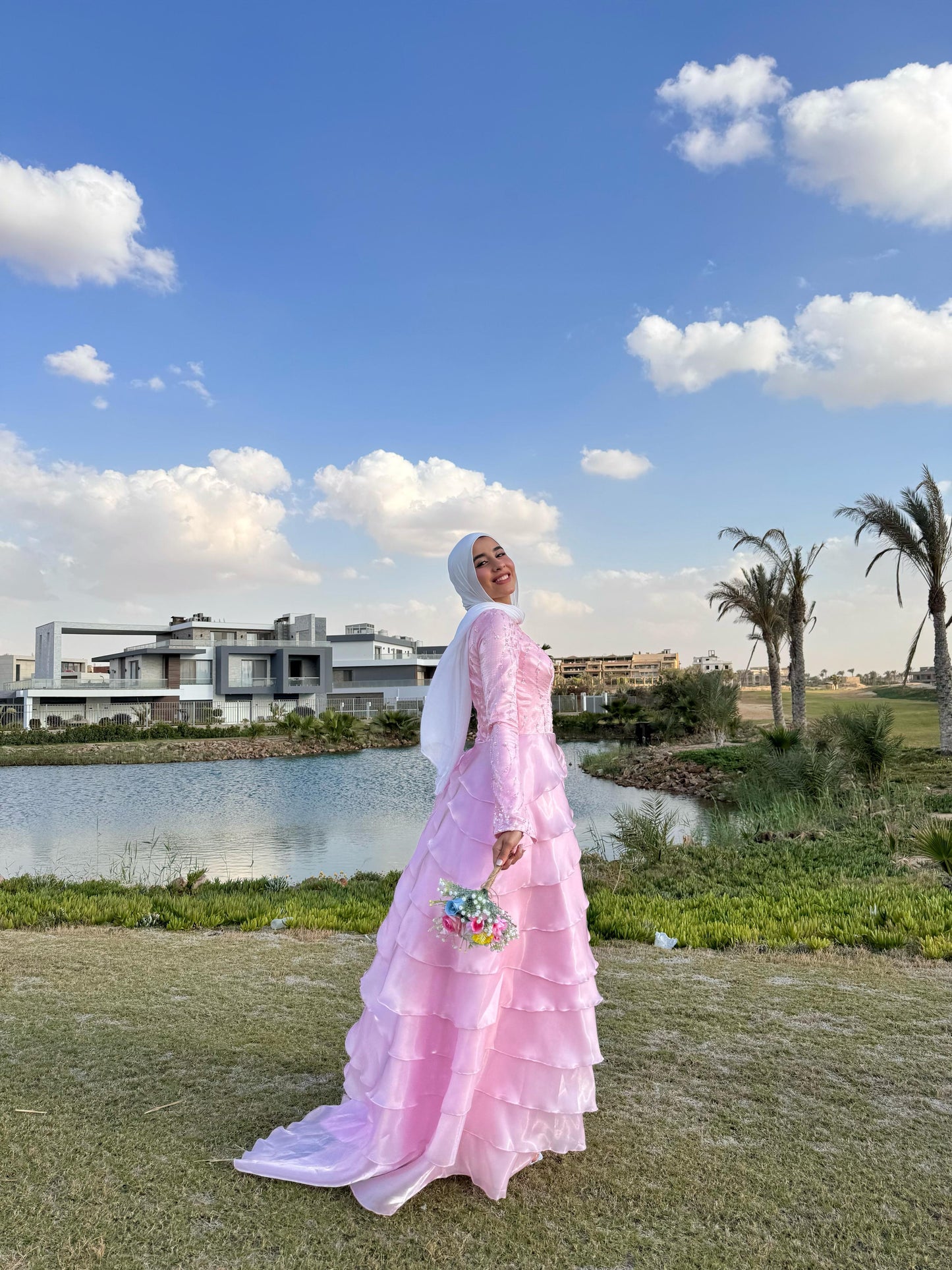 Organza Rose  Satin Soiree  Dress