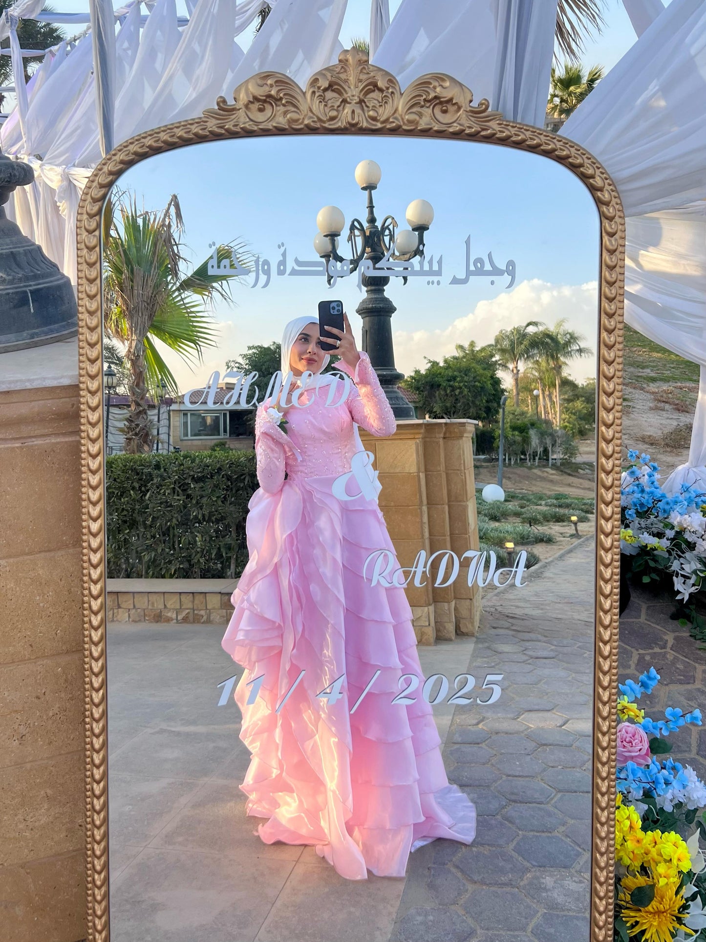 Organza Rose  Satin Soiree  Dress
