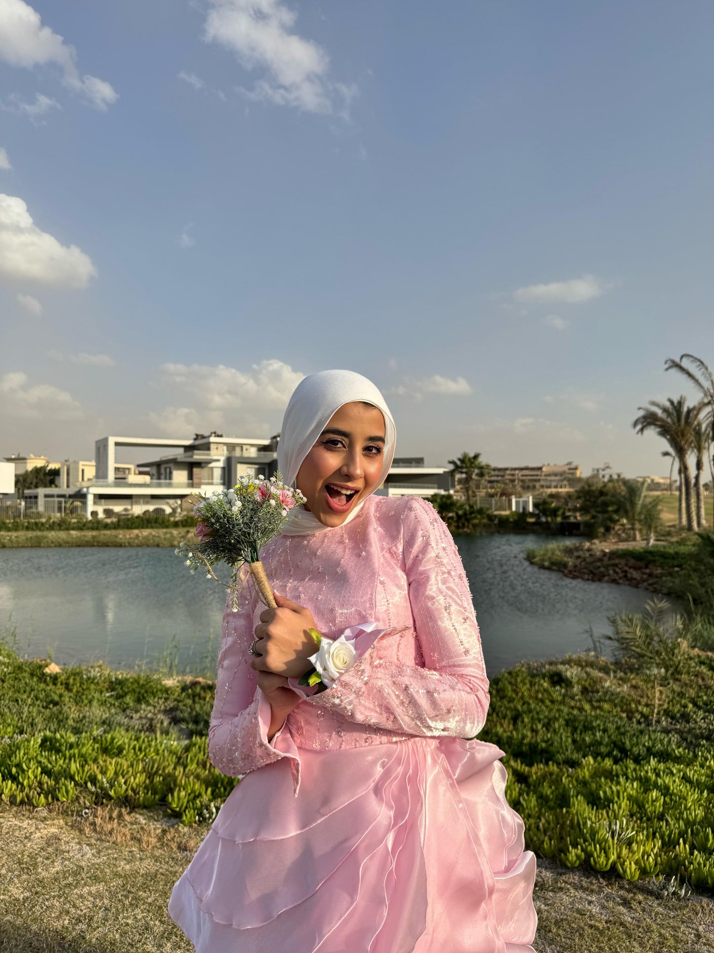 Organza Rose  Satin Soiree  Dress