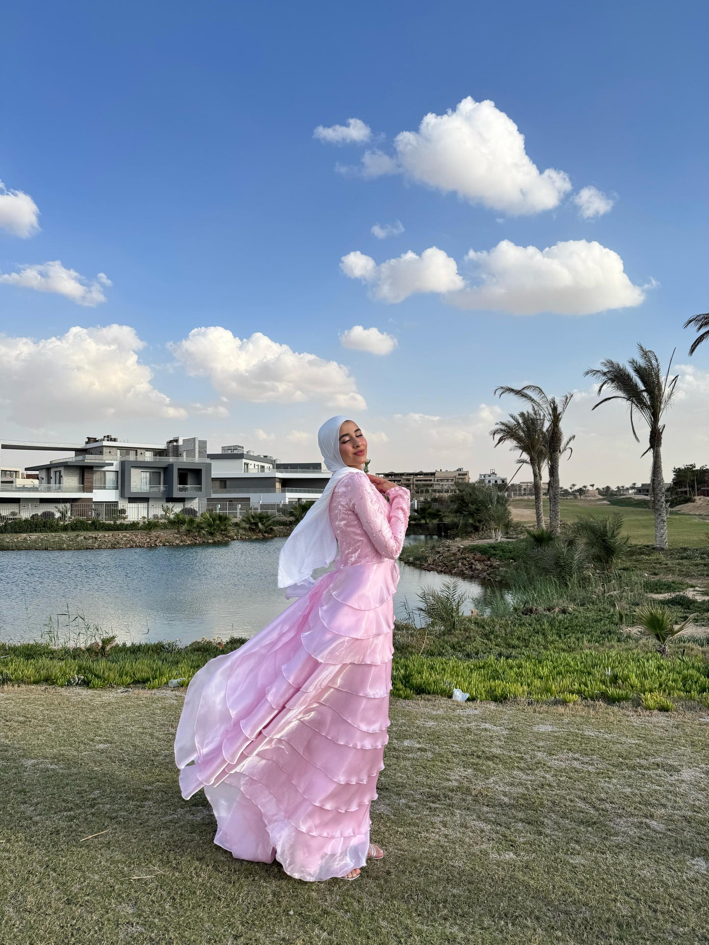 Organza Rose  Satin Soiree  Dress