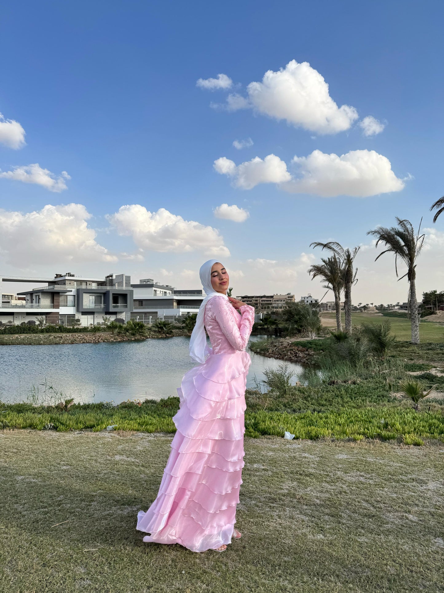 Organza Rose  Satin Soiree  Dress
