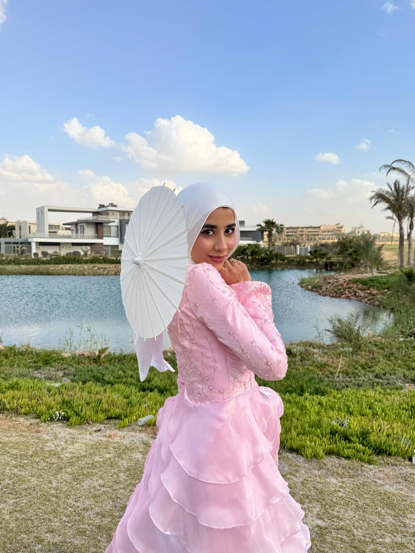 Organza Rose  Satin Soiree  Dress