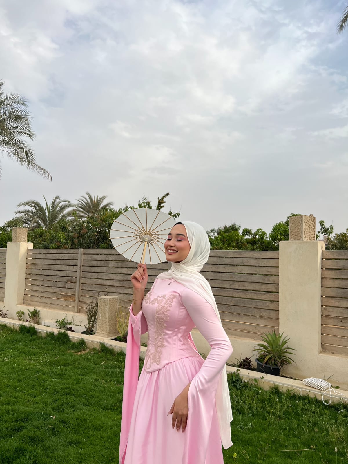 Baby Pink Satin Soiree Dress