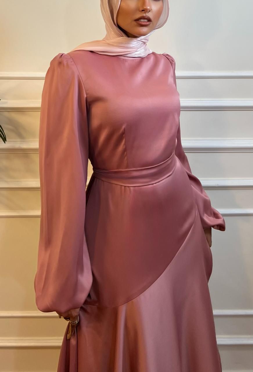 Cashmere Satin Wrap Dress