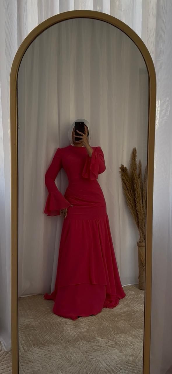 Pink Chiffon Soiree Dress