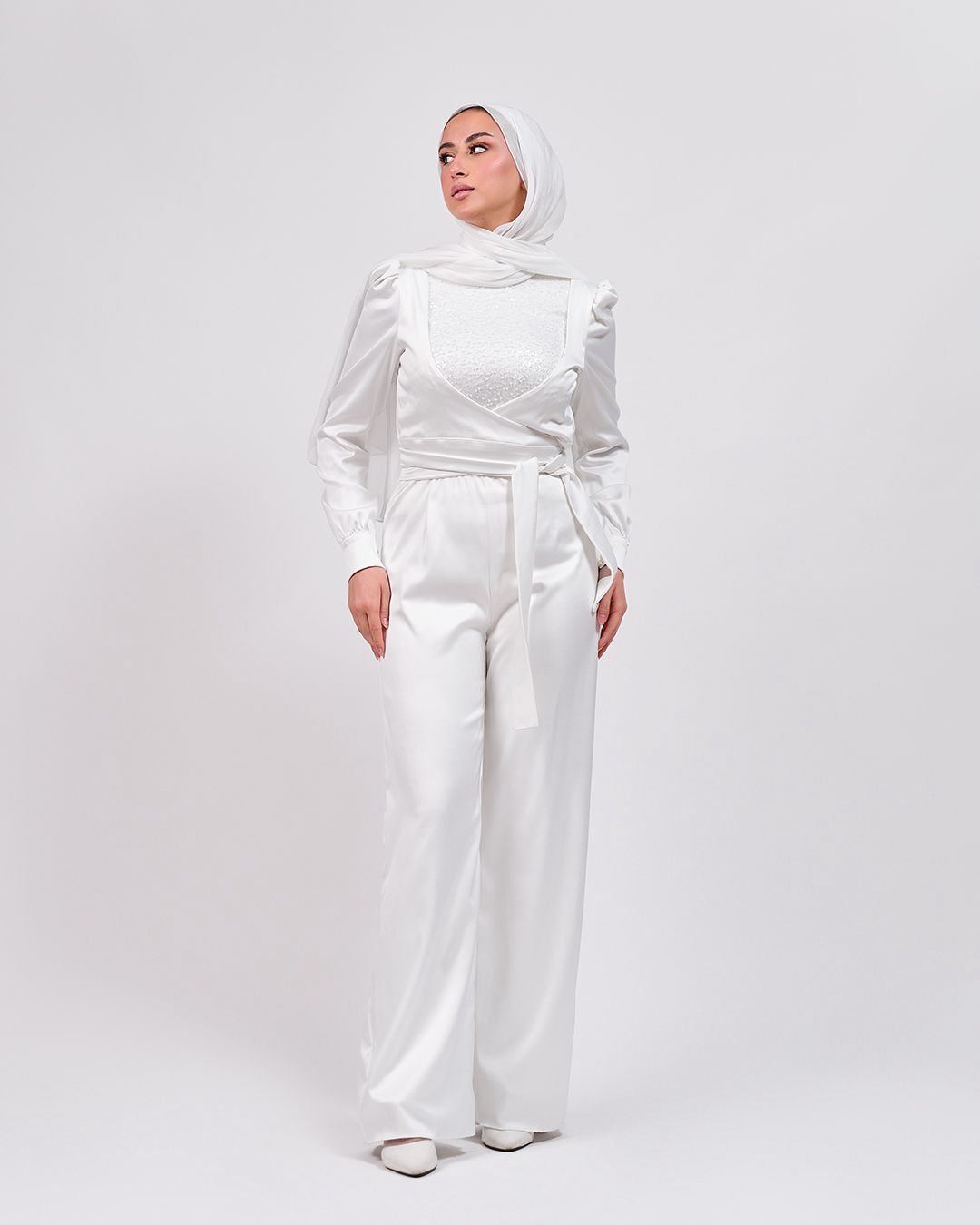 The Silk Light Jumpsuit in Off White