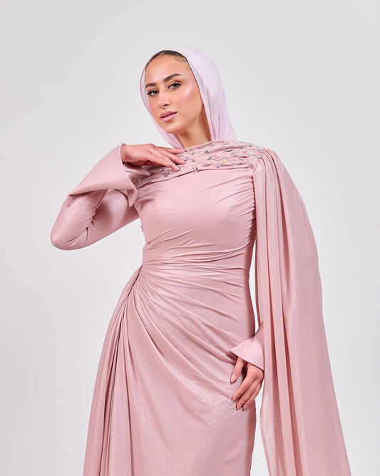 The Crystal Muse Dress in Blush Pink