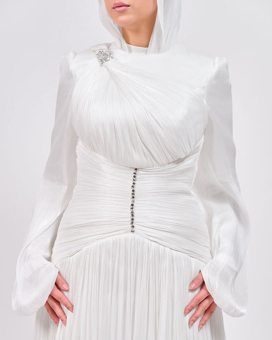 Shape & Flow Dress in Off White