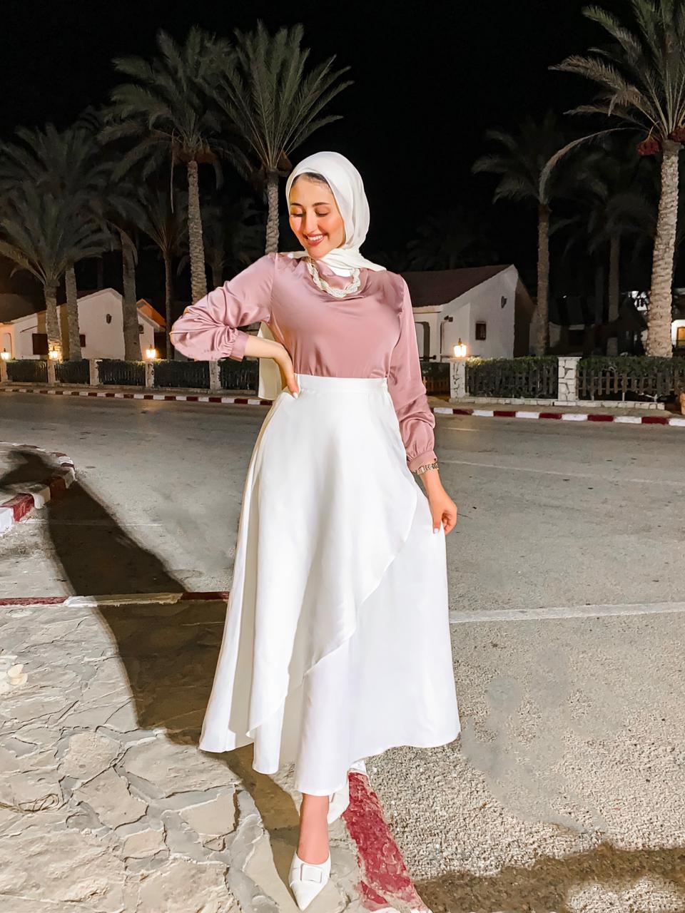 Rose Drape Satin Blouse