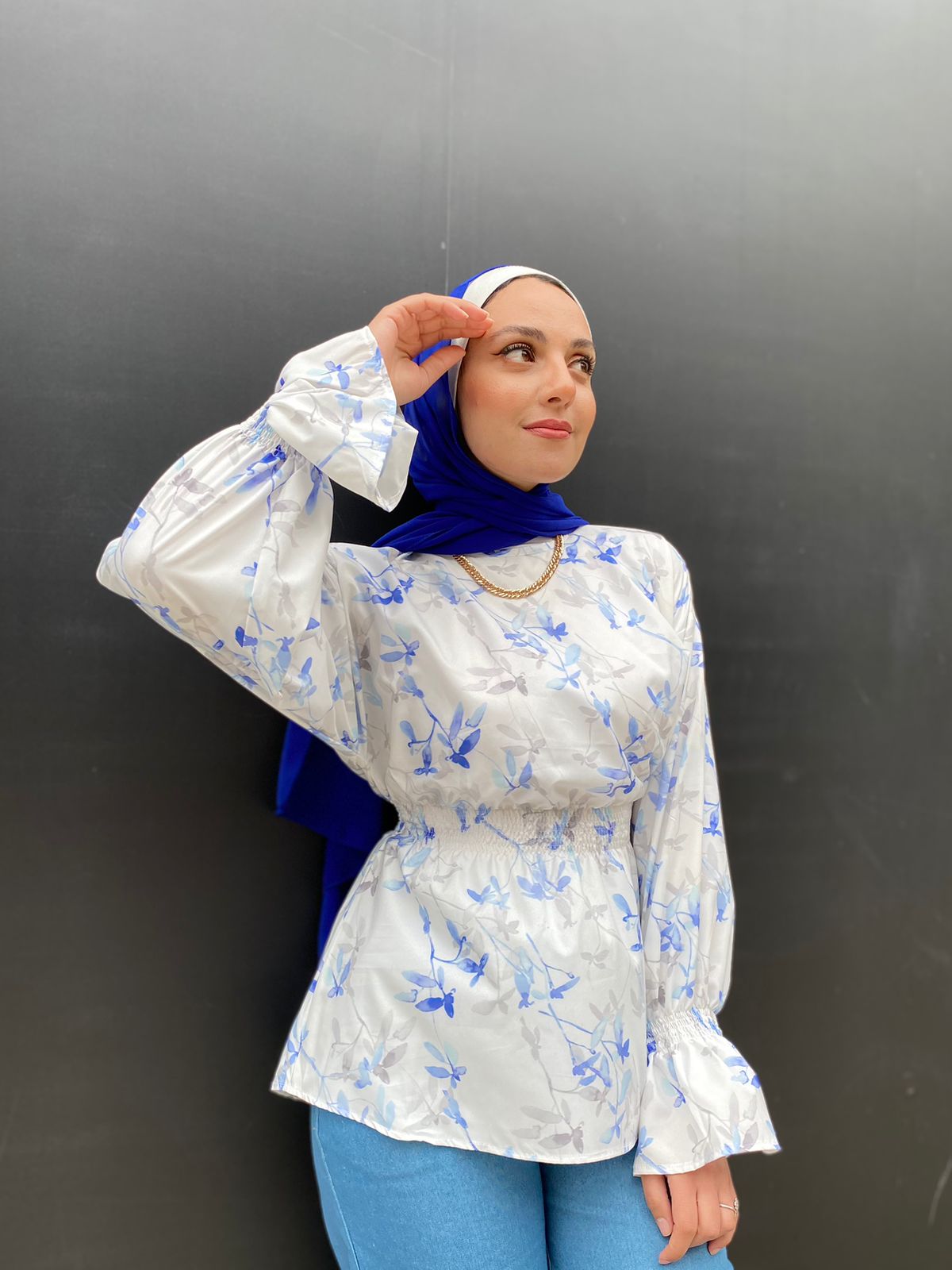 Off-white Floral Summer Blouse