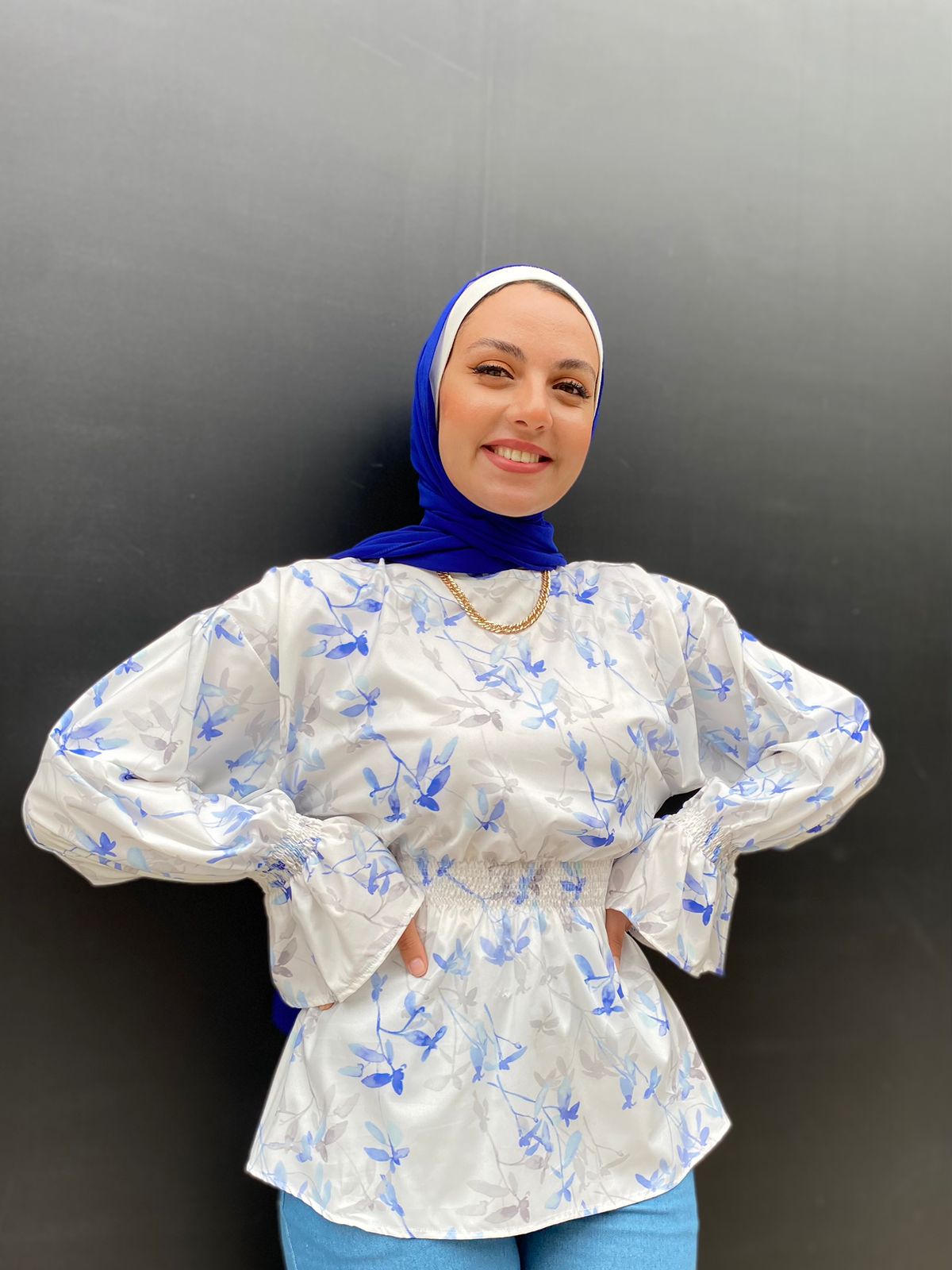 Off-white Floral Summer Blouse