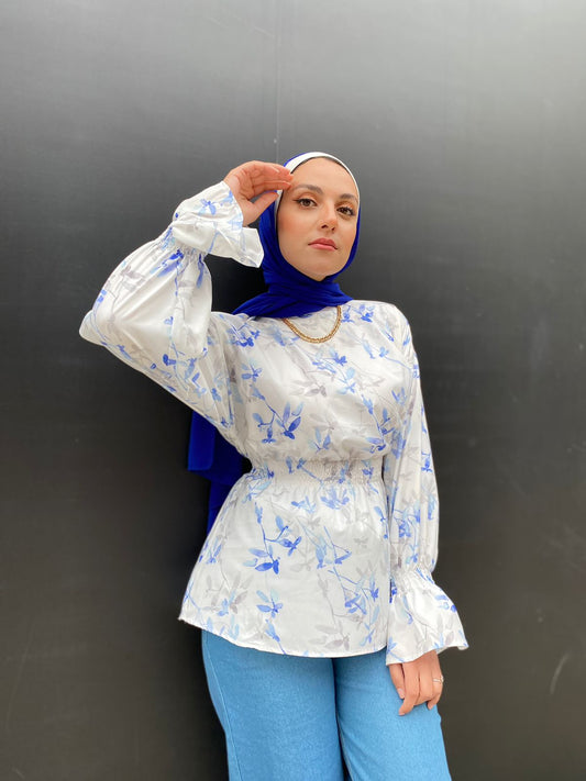 Off-white Floral Summer Blouse