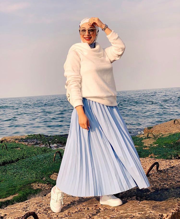 Baby blue outlet skirt hijab