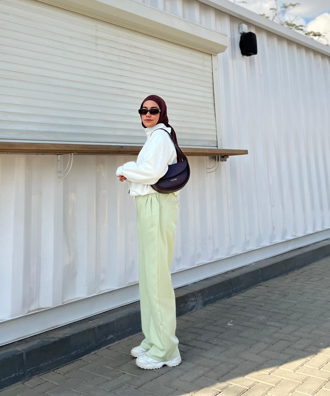 Lemon Green Wide Suit Pants