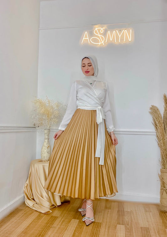 Off-white Wrap Satin Blouse