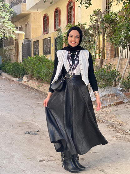 Black Leather Winter Skirt