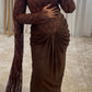 Chocolate Brown Lace Corset Dress