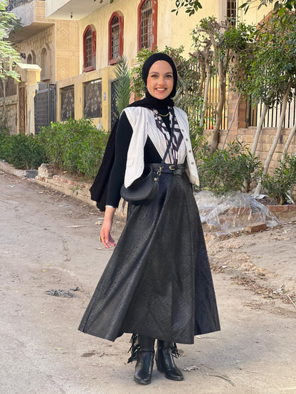 Black Leather Winter Skirt