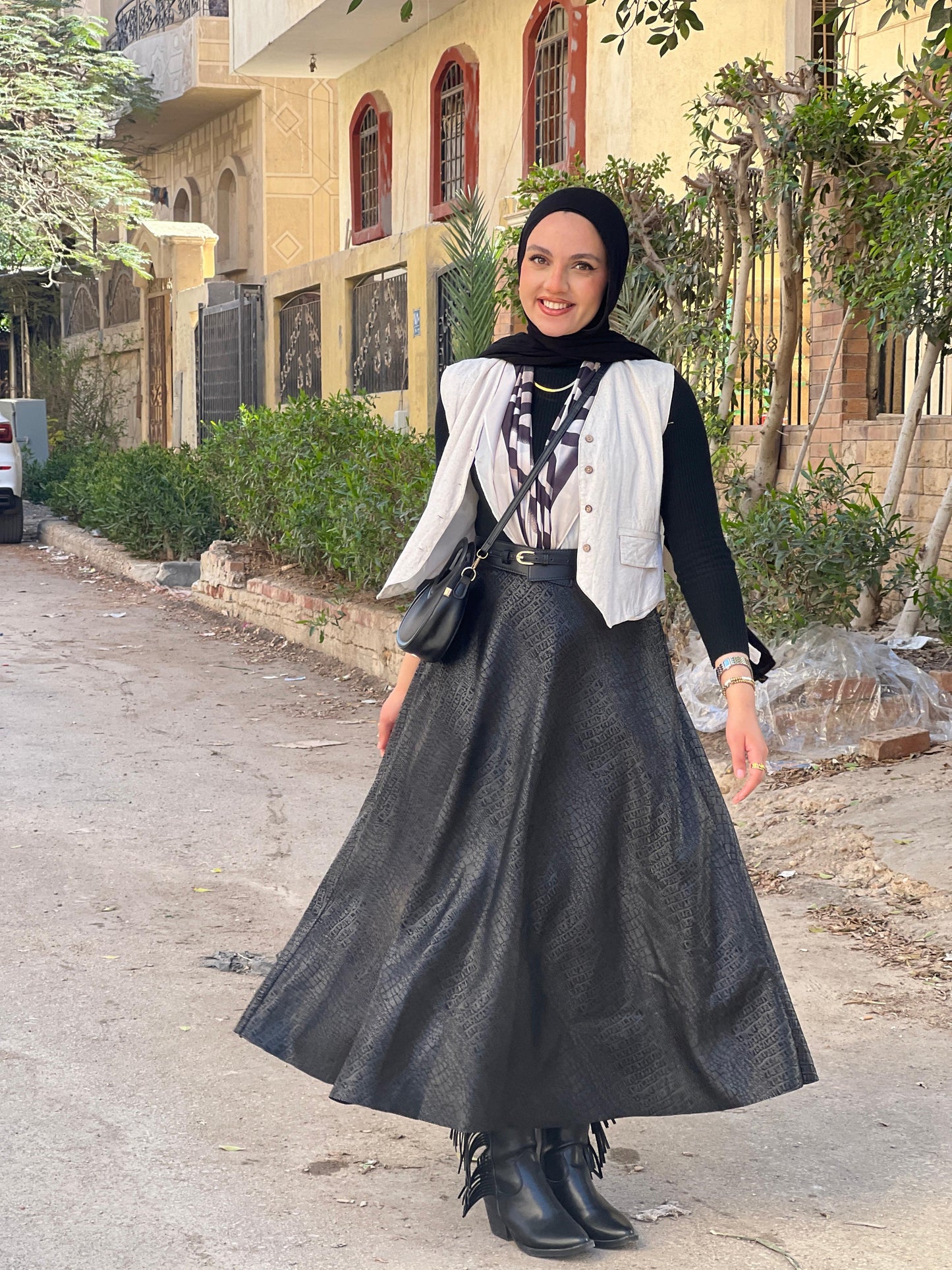 Black Leather Winter Skirt