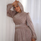 Cashmere Draped Soiree Dress