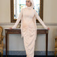 Champagne Lace satin Soiree Dress