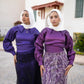 Dark Purple Soirée 2-Pieces Dress Set with Embroidered Skirt