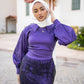 Dark Purple Soirée 2-Pieces Dress Set with Embroidered Skirt
