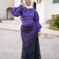 Dark Purple Soirée 2-Pieces Dress Set with Embroidered Skirt