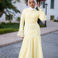 Yellow Chiffon Soiree Dress