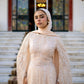 Champagne Embroidered Soiree Dress