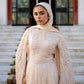 Champagne Embroidered Soiree Dress