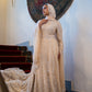 Champagne Embroidered Soiree Dress