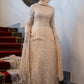 Champagne Embroidered Soiree Dress