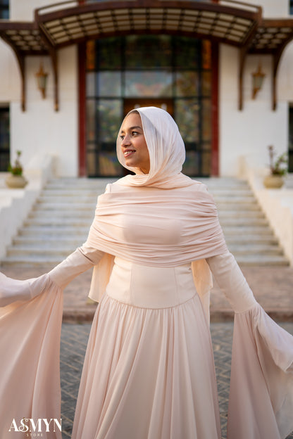 Champagne Soiree Chiffon Dress