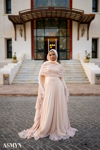 Champagne Soiree Chiffon Dress