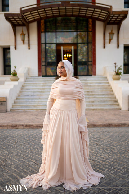 Champagne Soiree Chiffon Dress