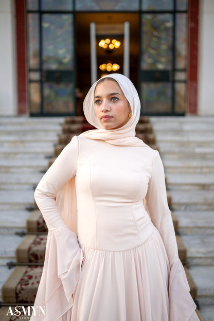 Champagne Soiree Chiffon Dress