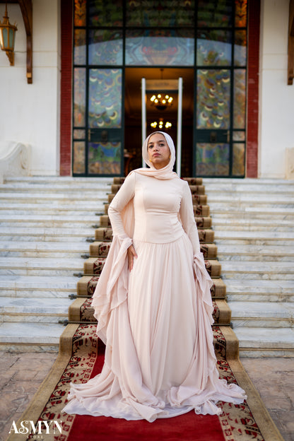 Champagne Soiree Chiffon Dress