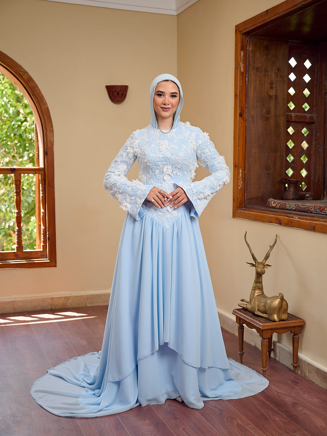 Flourish Dress powder blue